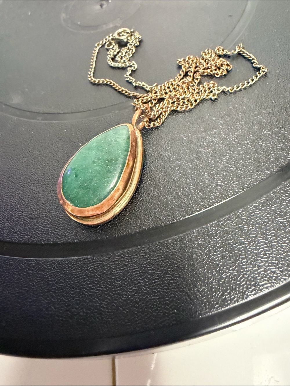 VTG RAFAEL CANADA Modernist Jade Brutalist Necklace Signed Alfandary MCM Artisan